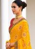 Yellow Georgette Embroidered Saree