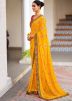 Yellow Georgette Embroidered Saree