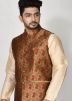 Readymade Brown Digital Printed Nehru Jacket