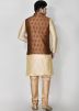 Readymade Brown Digital Printed Nehru Jacket