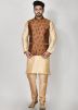 Readymade Brown Digital Printed Nehru Jacket
