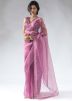 Pink Embellished Border Organza Pre-Stitched Saree