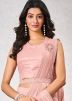 Pre-Stitched Peach Georgette Saree