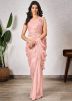 Pre-Stitched Peach Georgette Saree