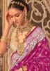 Pink Zari Woven Saree In Silk
