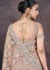 Brown Thread Work Net Saree