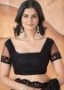 Black Net Embellished Saree & Blouse