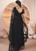 Black Net Embellished Saree & Blouse
