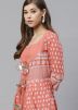 Readymade Jacket Style Long Kurta In Peach