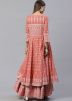 Readymade Jacket Style Long Kurta In Peach