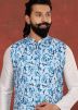 White Readymade Plain Kurta Pyjama With Jacket