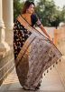 Black Zari Woven Saree In Art Silk