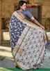 Grey Zari Woven Art Silk Saree