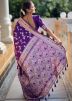 Purple Zari Woven Saree In Art Silk