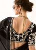 Black Embroidered Border Saree In Organza