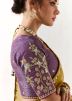 Yellow Embroidered Saree In Organza
