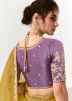 Yellow Embroidered Saree In Organza