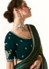 Shaded Green Embroidered Saree