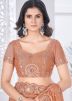 Orange Net Embellished Saree & Blouse