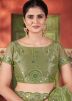 Green Net Saree In Sequins Work