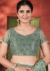 Grey Sequins Work Tissue Saree