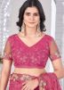Pink Embroidered Saree In Net
