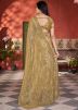 Yellow Embroidered Net Saree