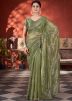 Green Embroidered Saree In Net