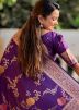 Purple Art Silk Saree In Woven Work