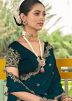 Blue Embroidered Art Silk Saree