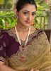 Yellow Embroidered Tissue Silk Saree