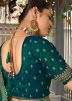 Teal Green Embroidered Art Silk Saree