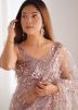 Pink Embroidered Net Saree