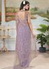 Purple Sequins Work Net Saree