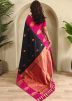 Black Art Silk Saree In Zari Woven Work
