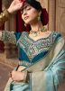 Light Blue Zari Woven Saree