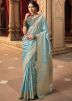 Light Blue Zari Woven Saree