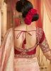 Peach Satin Saree In Woven Work