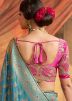 Blue Zari Woven Satin Saree