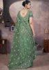 Green Embroidered Saree In Net