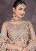 Beige Embroidered Saree In Net