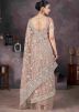 Beige Embroidered Saree In Net