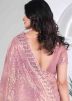 Pink Embroidered Tissue Silk Saree