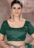 Teal Green Thread Embroidered Saree