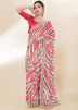 Multicolor Georgette Saree In Bandhej Print