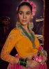 Pink Embroidered Saree In Viscose
