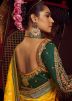 Yellow Embroidered Saree In Viscose