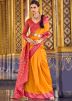 Yellow Art Silk Saree In Zari Woven Work