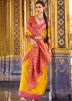 Yellow Art Silk Saree In Zari Woven Work