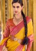 Yellow Art Silk Saree In Zari Woven Work